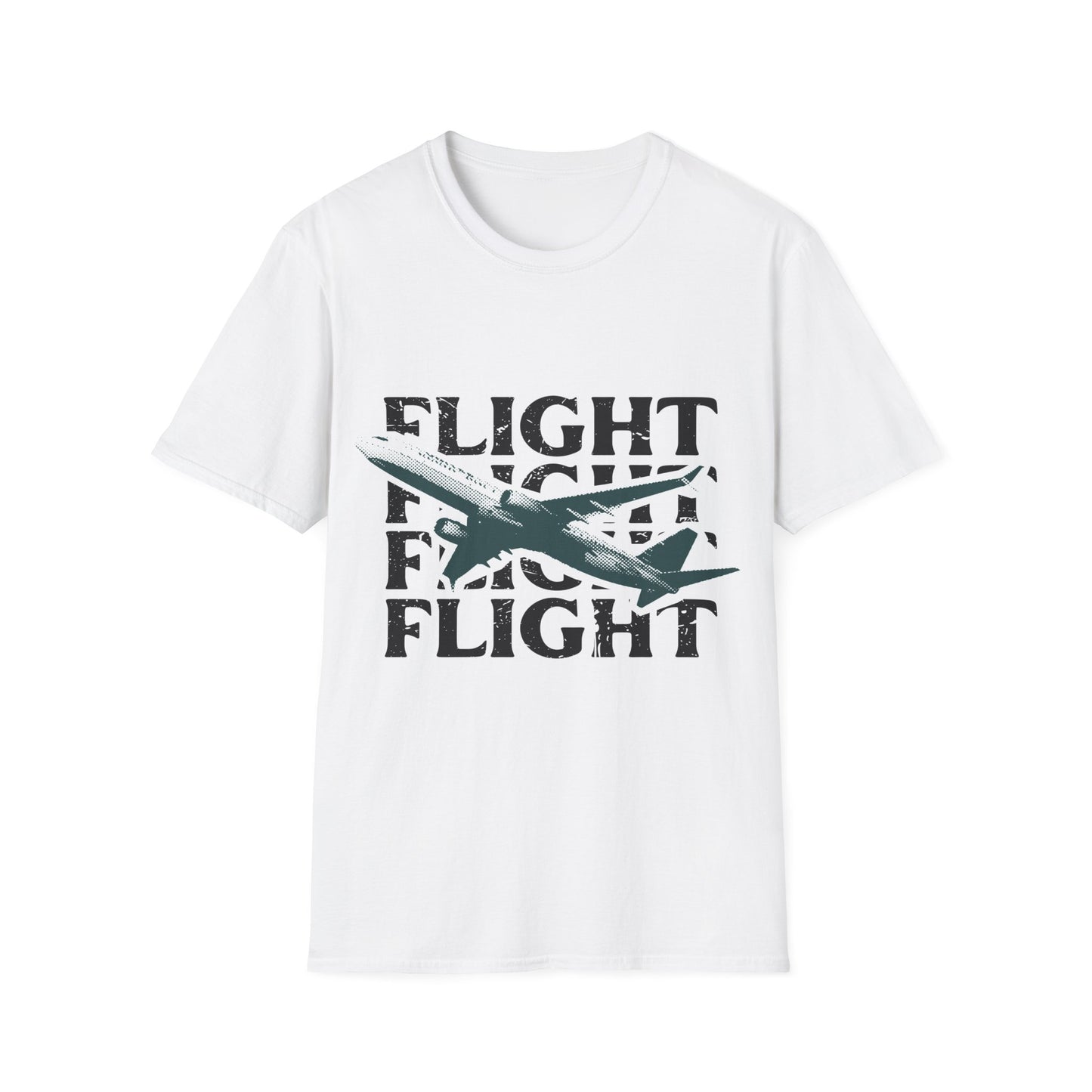 Urban Flight: Graphic Design Typography, Grungy Aviation Illustration - Unisex Graphic Tee
