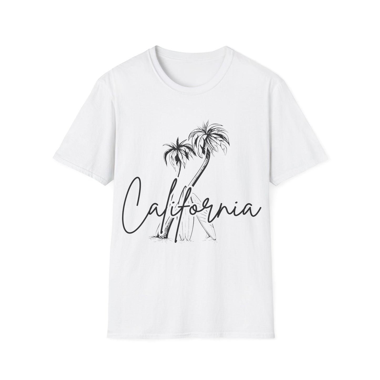 California Dreams: Coastal Silhouettes, West Coast Minimalist Sketch - Unisex Graphic Tee