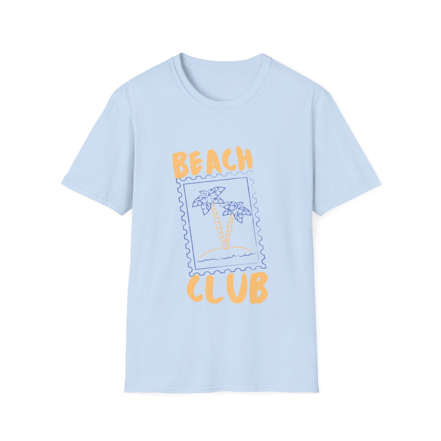 Tropical Beach Club Stamp: Vintage Graphic Island Design, Postage Art Illustration - Unisex Graphic Tee