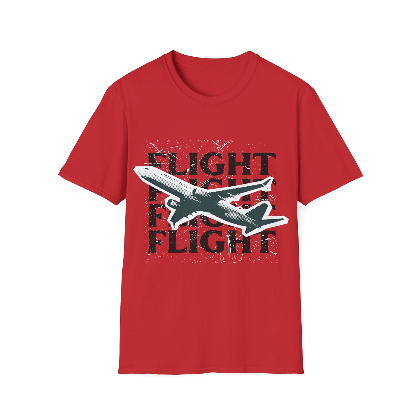 Urban Flight: Graphic Design Typography, Grungy Aviation Illustration - Unisex Graphic Tee