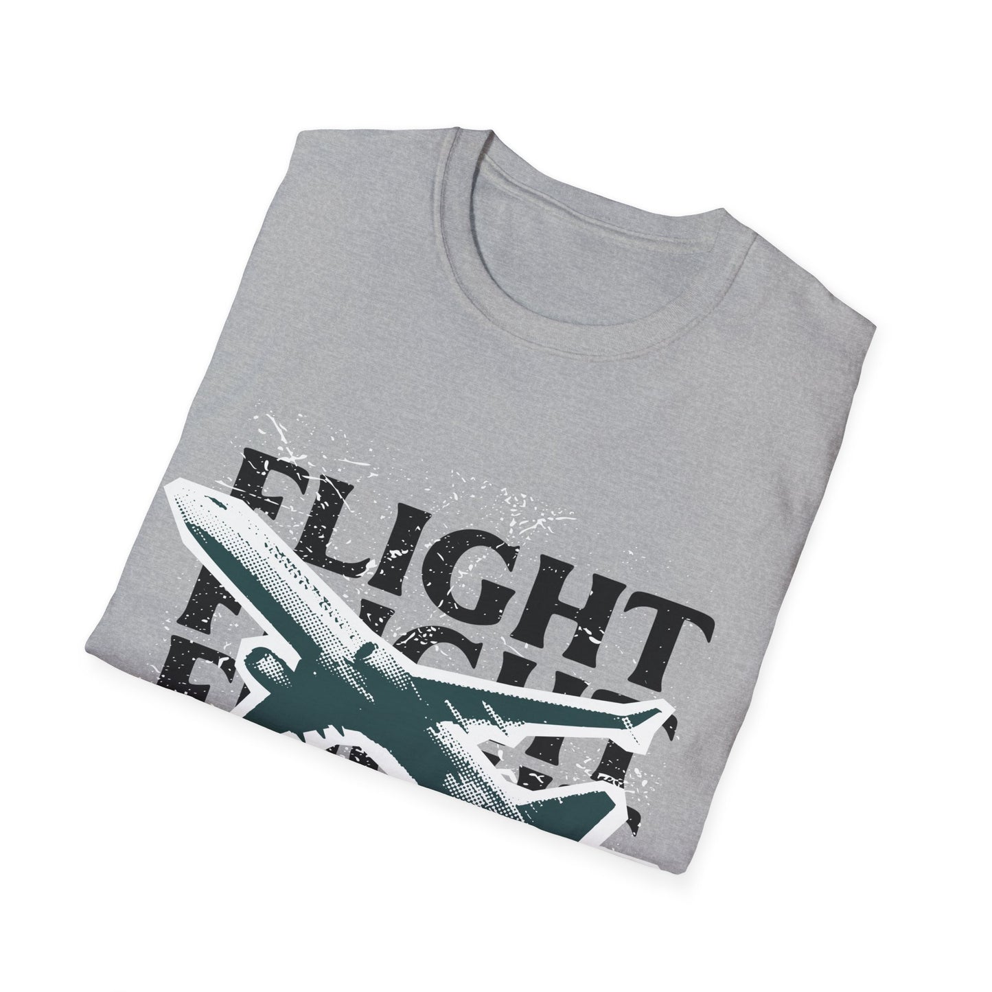 Urban Flight: Graphic Design Typography, Grungy Aviation Illustration - Unisex Graphic Tee