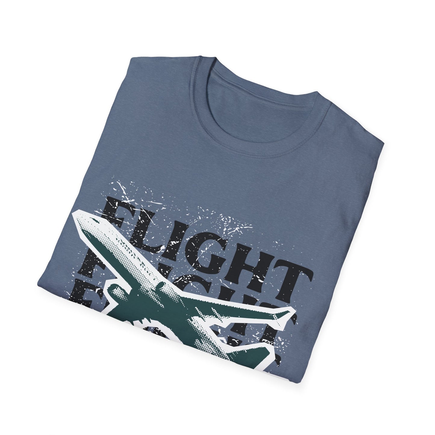 Urban Flight: Graphic Design Typography, Grungy Aviation Illustration - Unisex Graphic Tee