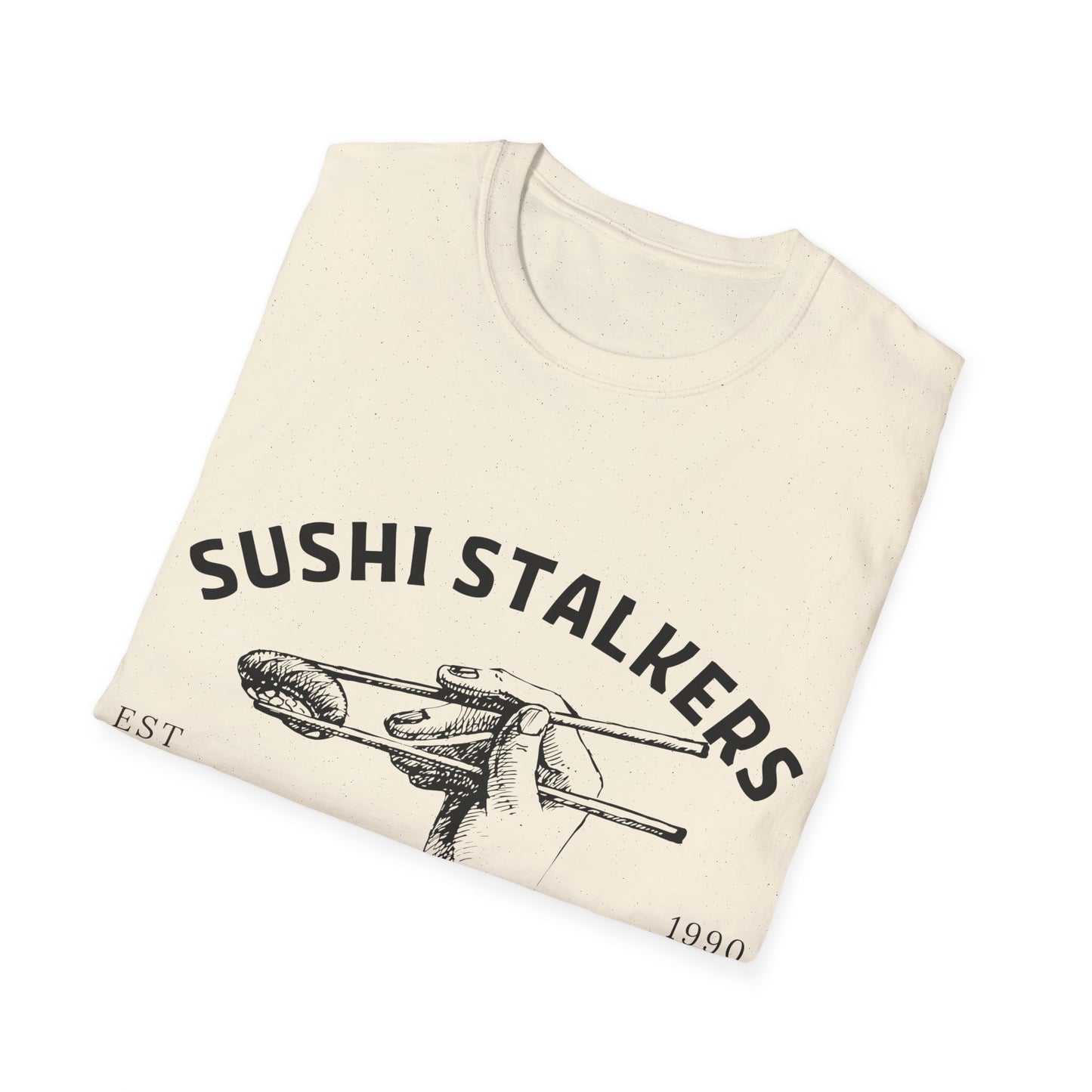 Sushi Stalkers Social Club: Vintage Chopsticks Graphic, Retro Culinary Design - Unisex Graphic Tee