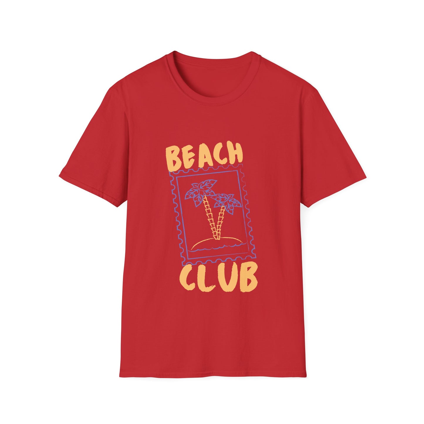 Tropical Beach Club Stamp: Vintage Graphic Island Design, Postage Art Illustration - Unisex Graphic Tee