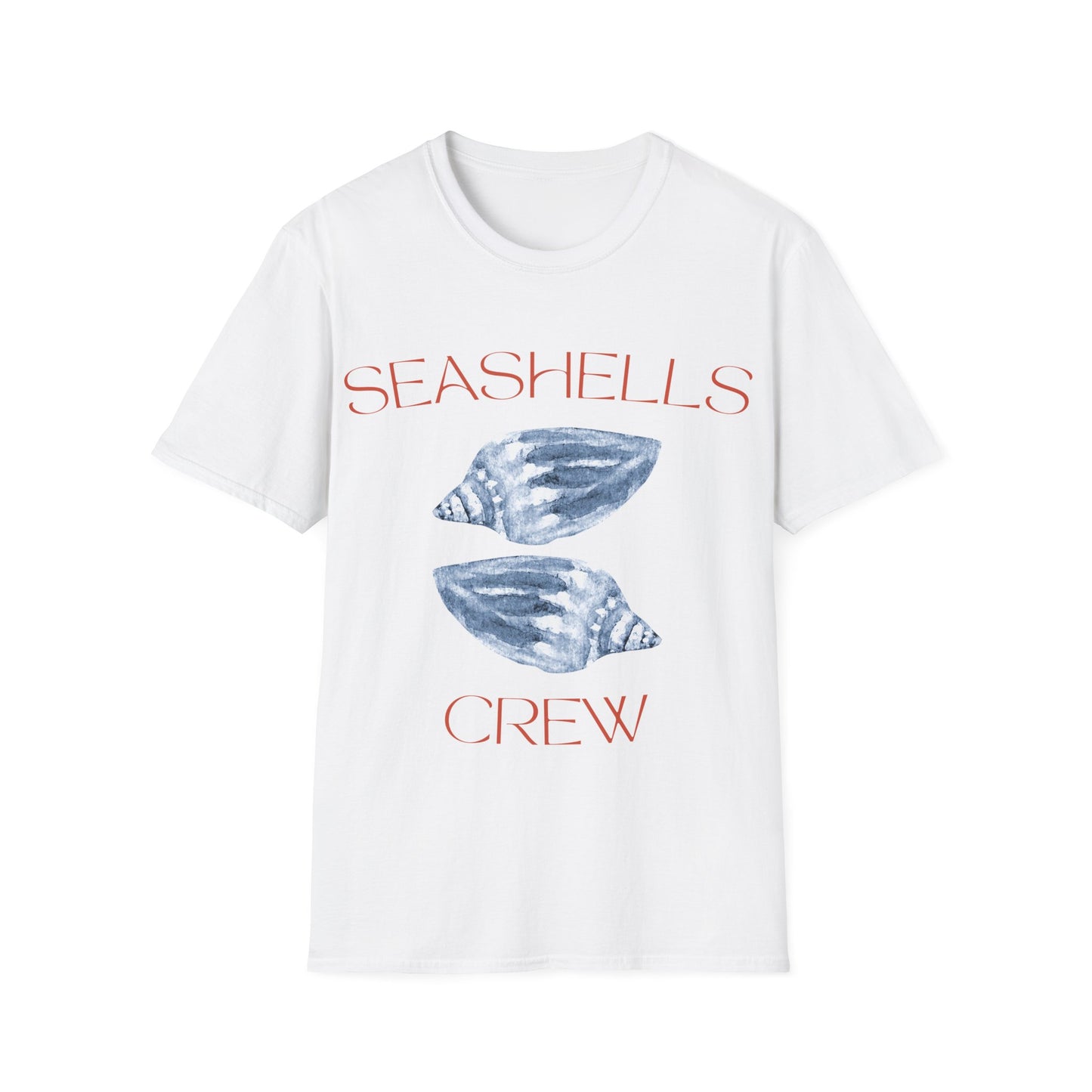 Seashells Crew: Watercolor Marine Design, Organic Shell Illustration - Unisex Graphic Tee