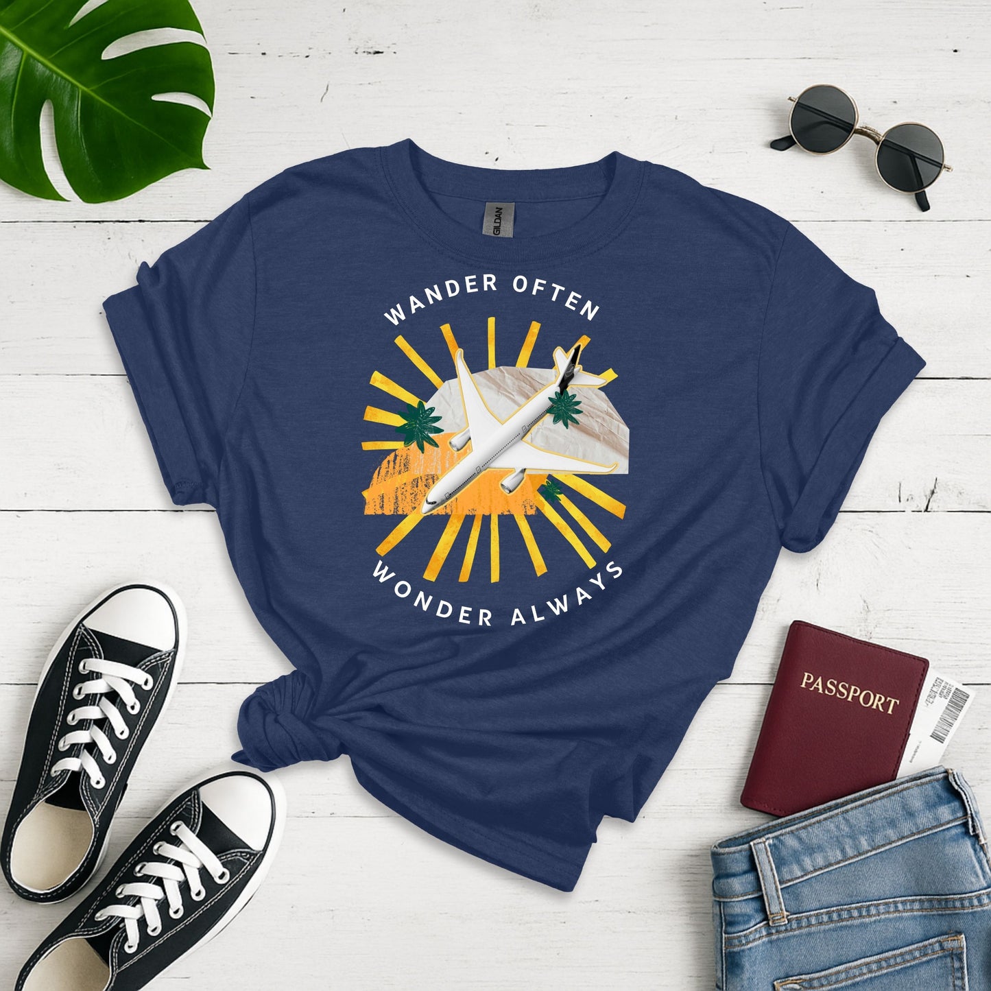 Aerial Wanderlust: Cannabis Travel Design, Modern Aviation Graphic Art - Unisex Graphic Tee