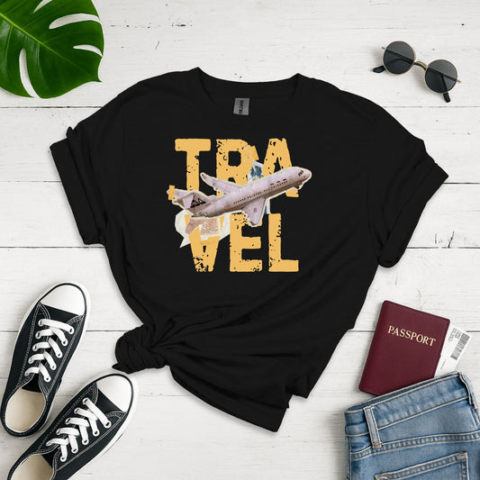 Wanderlust Voyage: Global Journeys Graphic Design, Vintage Travel Collage Art - Unisex Graphic Tee