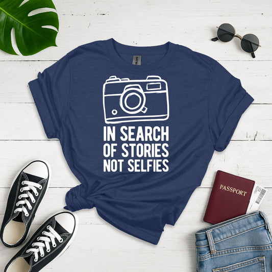 In Search Of Stories Not Selfies Softstyle T-shirt