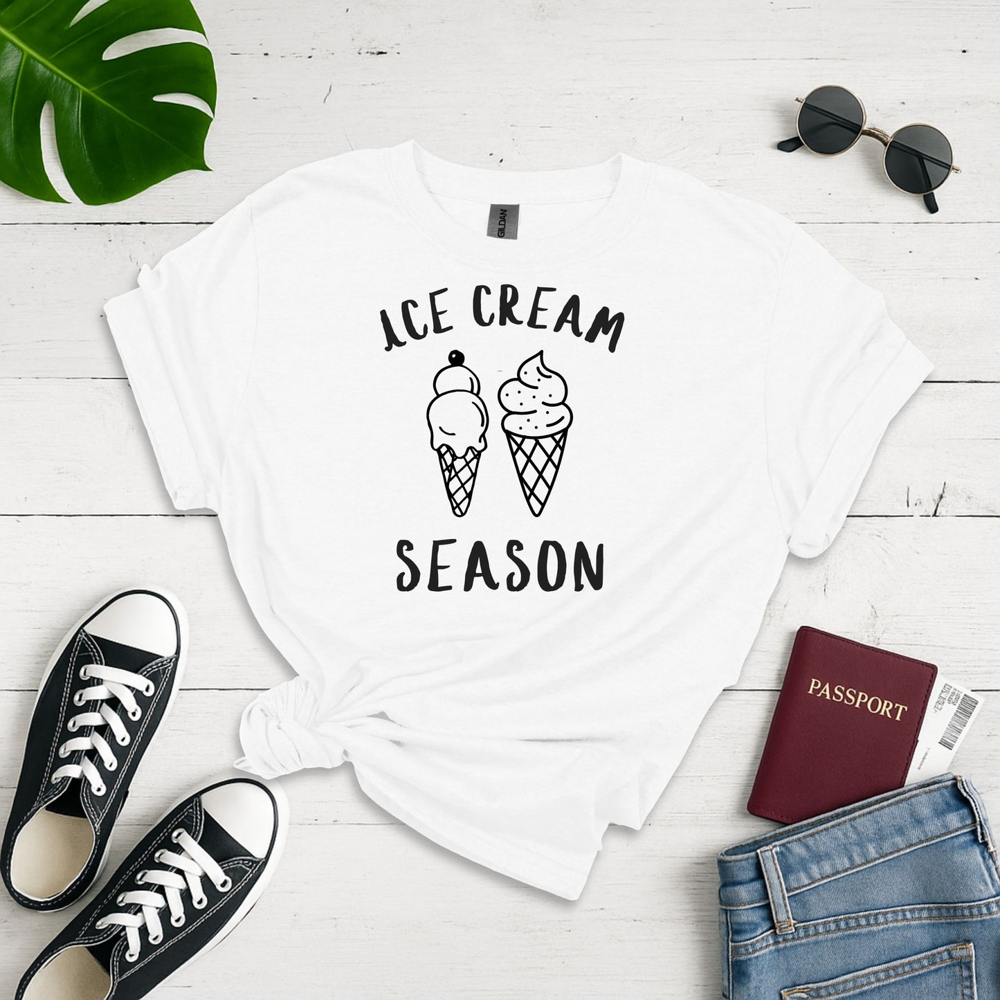 Sweet Summer Scoops: Minimalist Ice Cream Celebration, Graphic Linear Design - Unisex Graphic Tee