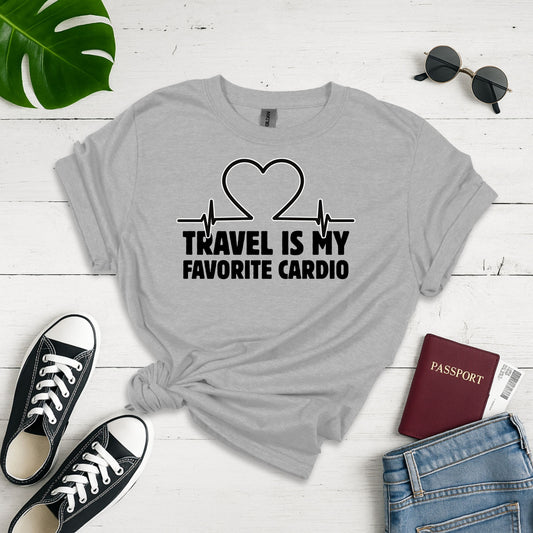 Travel Beats: Heart of Adventure, Wanderlust Cardio Graphic Design - Unisex Graphic Tee