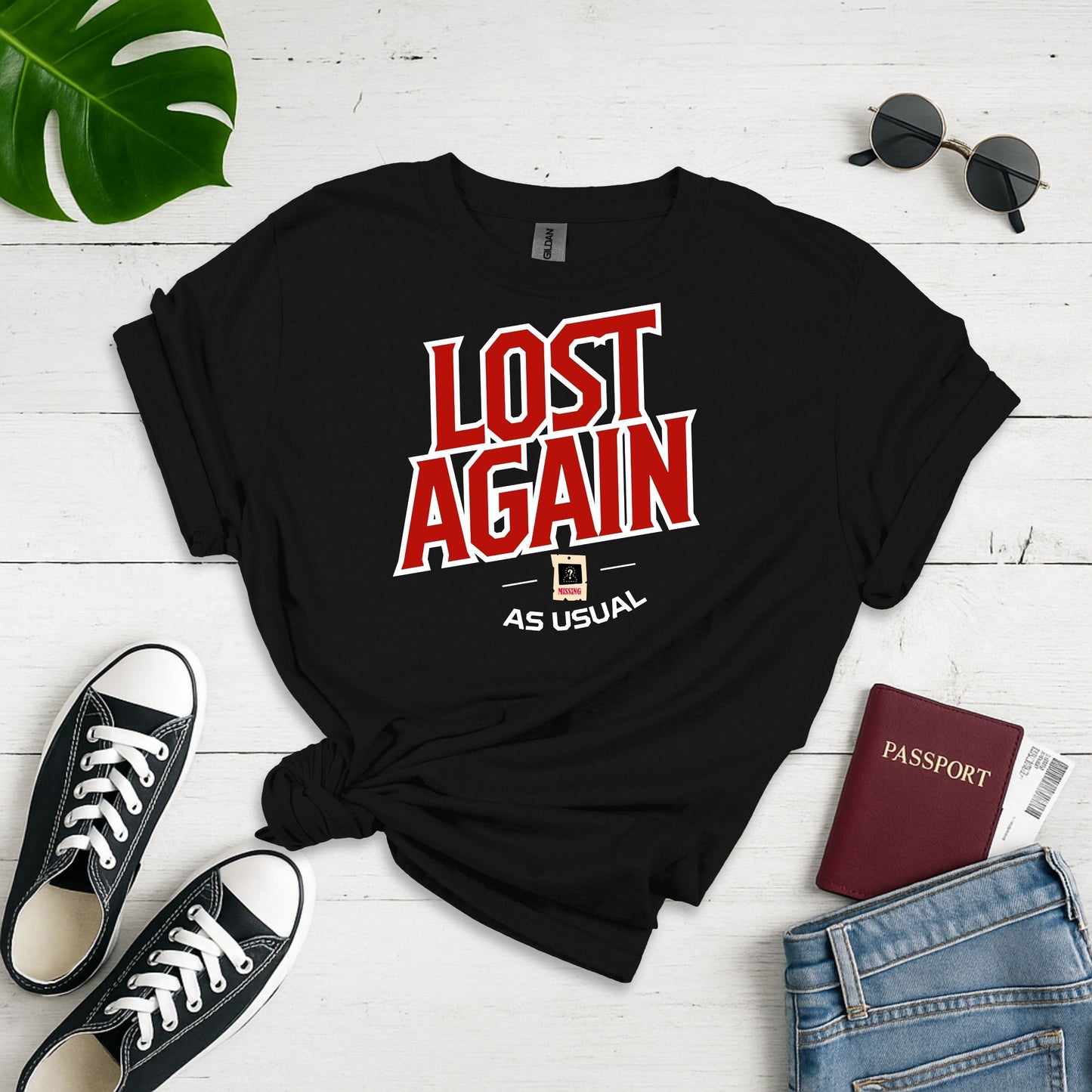 Lost Again As Usual ! Unisex Softstyle T-shirt
