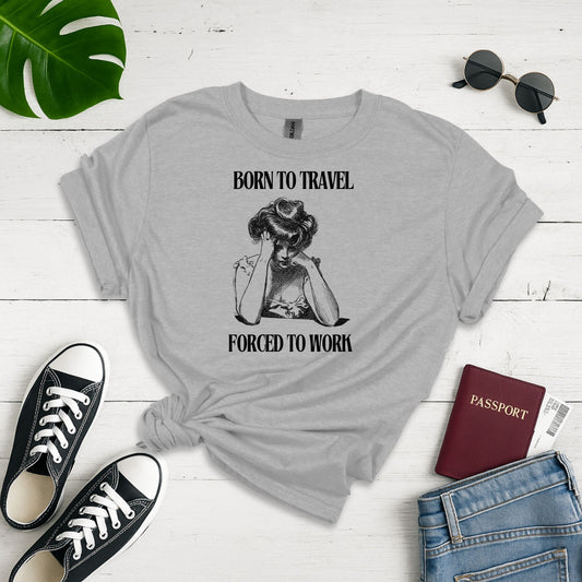 Wanderlust Constrained: Traveler's Burden, Minimalist Work Poster Design - Unisex Graphic Tee