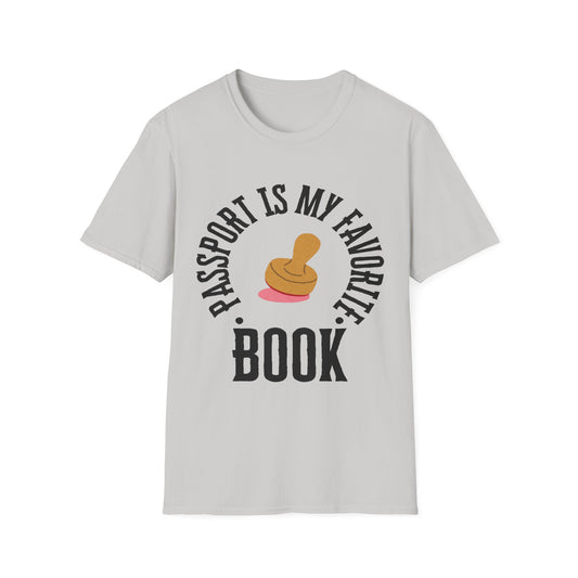 Passport Passion: Graphic Design Typography, Minimalist Book Cover Art - Unisex Graphic Tee