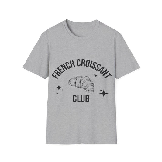 French Croissant Club: Dotwork Pastry Design, Iconic Culinary Illustration - Unisex Graphic Tee