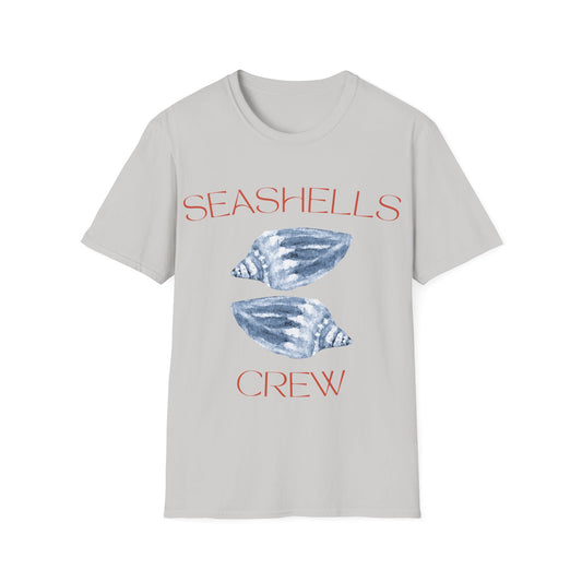 Seashells Crew: Watercolor Marine Design, Organic Shell Illustration - Unisex Graphic Tee