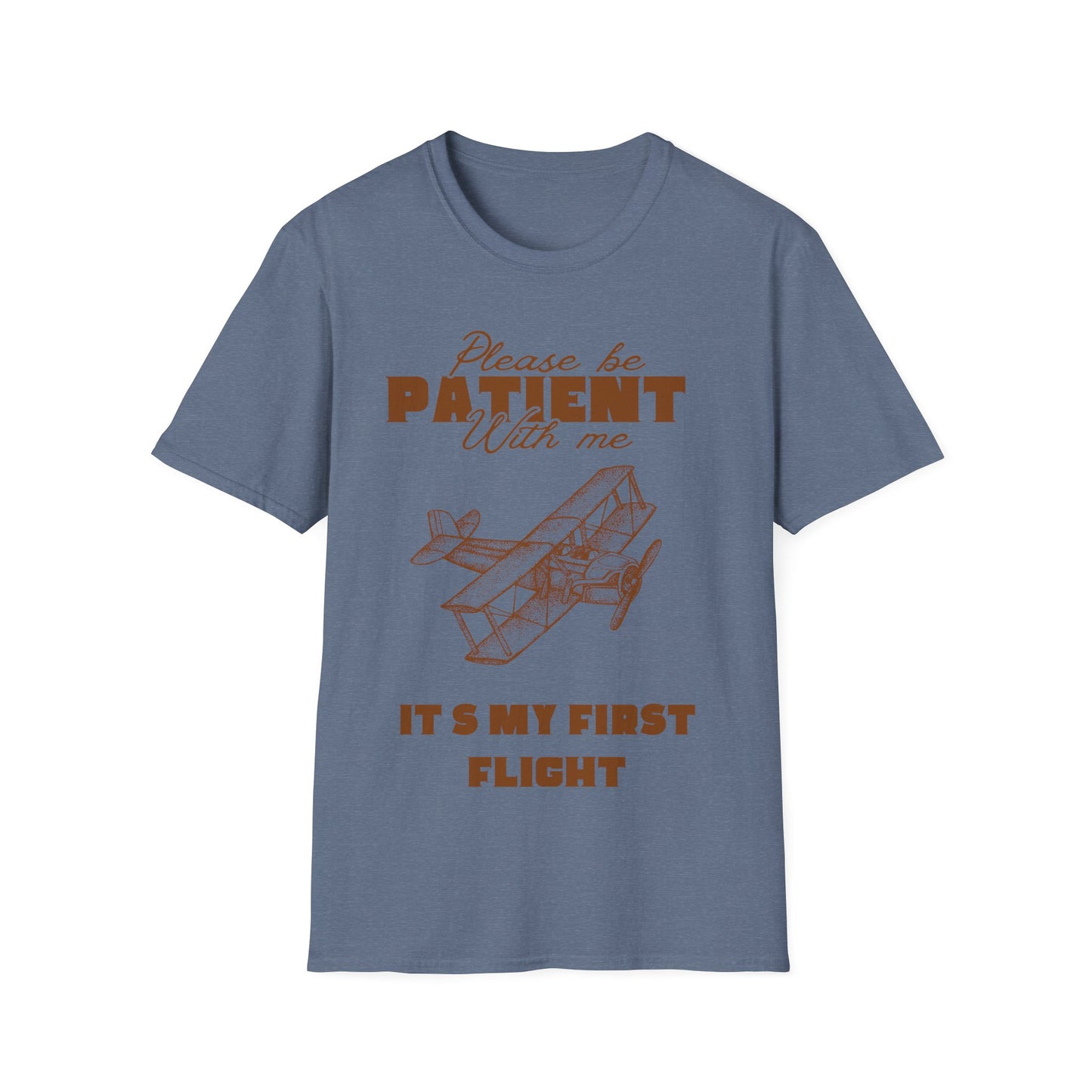 First Flight Jitters: Vintage Aviation Poster, Retro Graphic Design Typography - Unisex Graphic Tee
