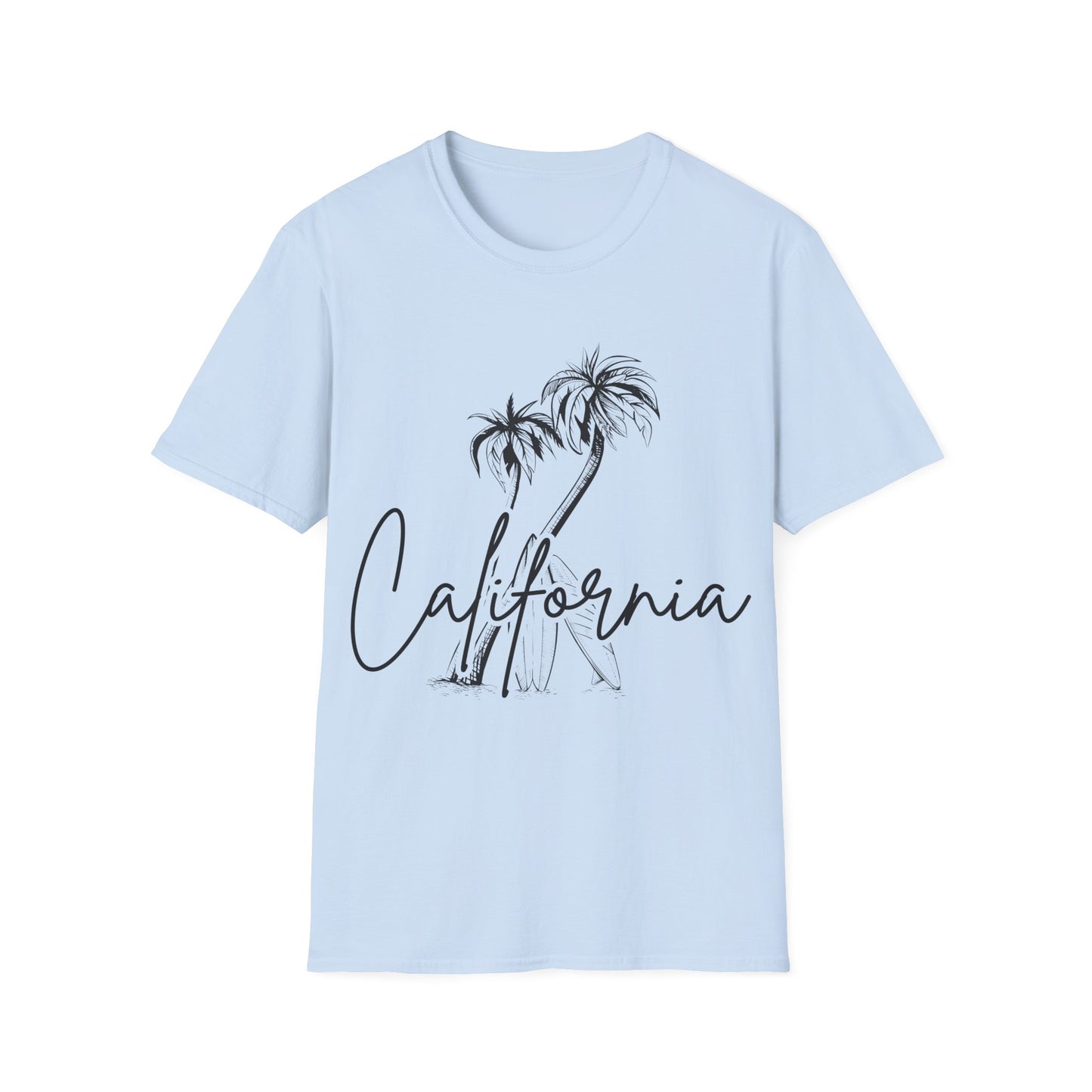 California Dreams: Coastal Silhouettes, West Coast Minimalist Sketch - Unisex Graphic Tee