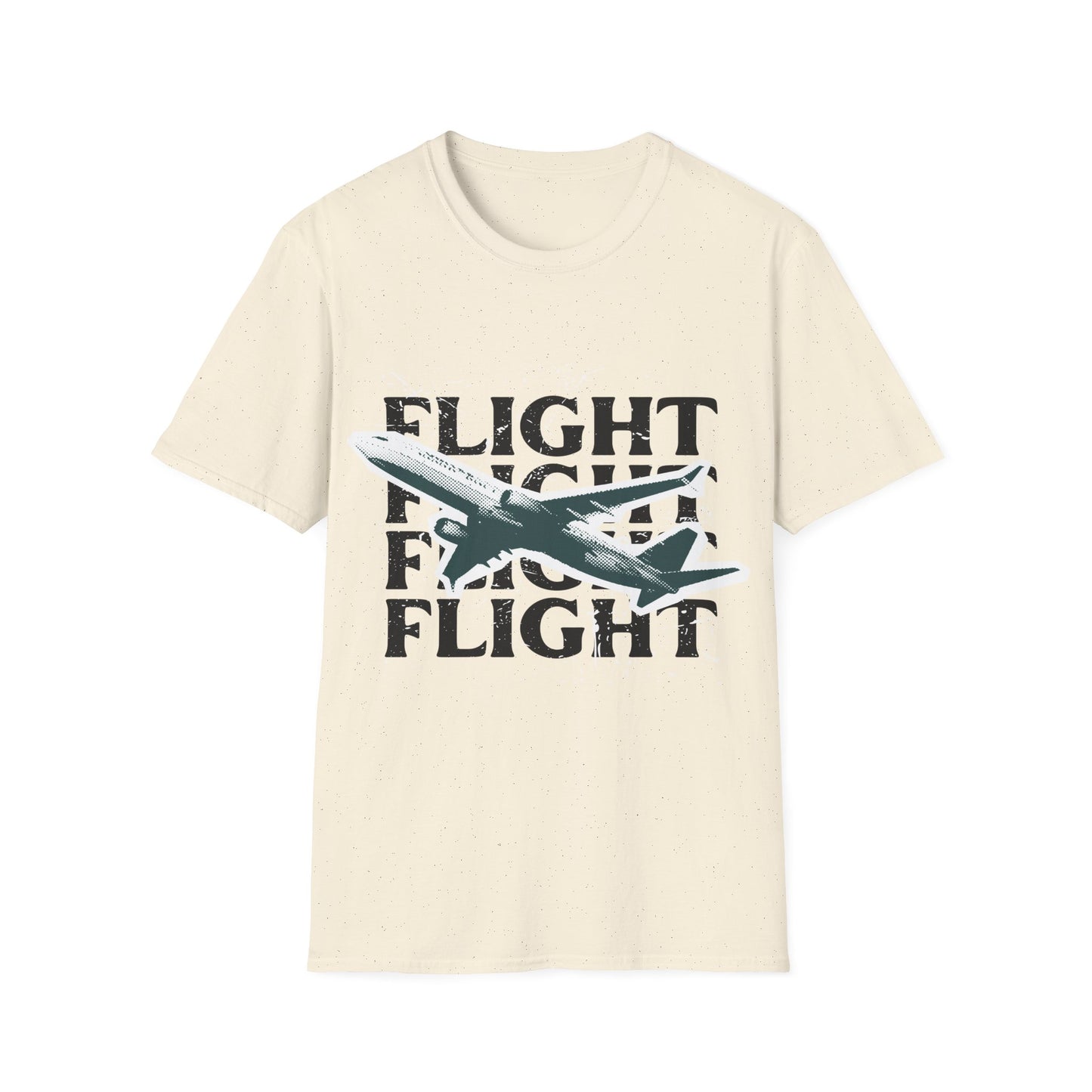Urban Flight: Graphic Design Typography, Grungy Aviation Illustration - Unisex Graphic Tee