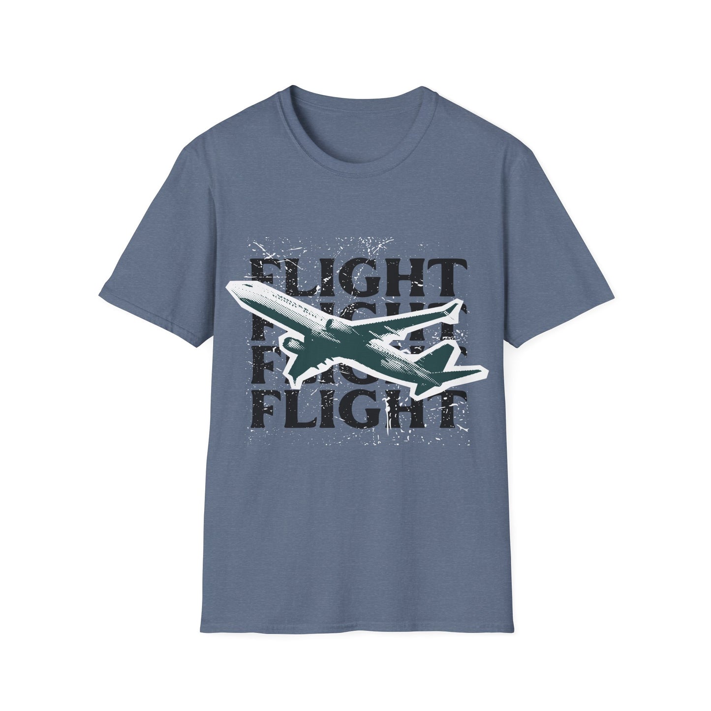 Urban Flight: Graphic Design Typography, Grungy Aviation Illustration - Unisex Graphic Tee