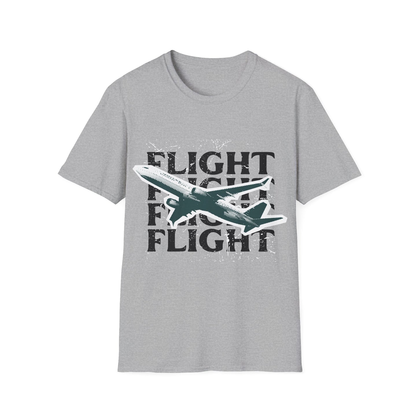Urban Flight: Graphic Design Typography, Grungy Aviation Illustration - Unisex Graphic Tee
