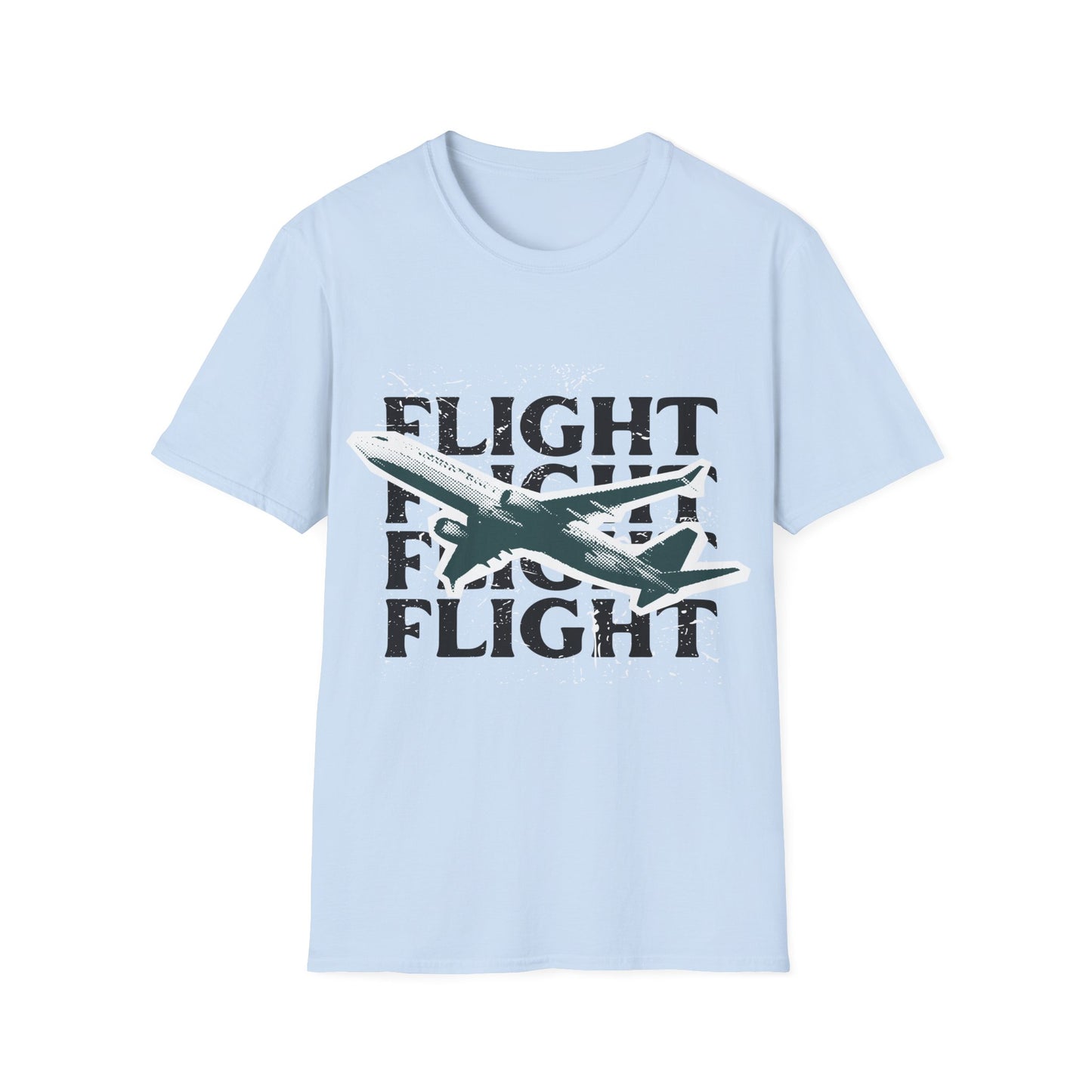 Urban Flight: Graphic Design Typography, Grungy Aviation Illustration - Unisex Graphic Tee