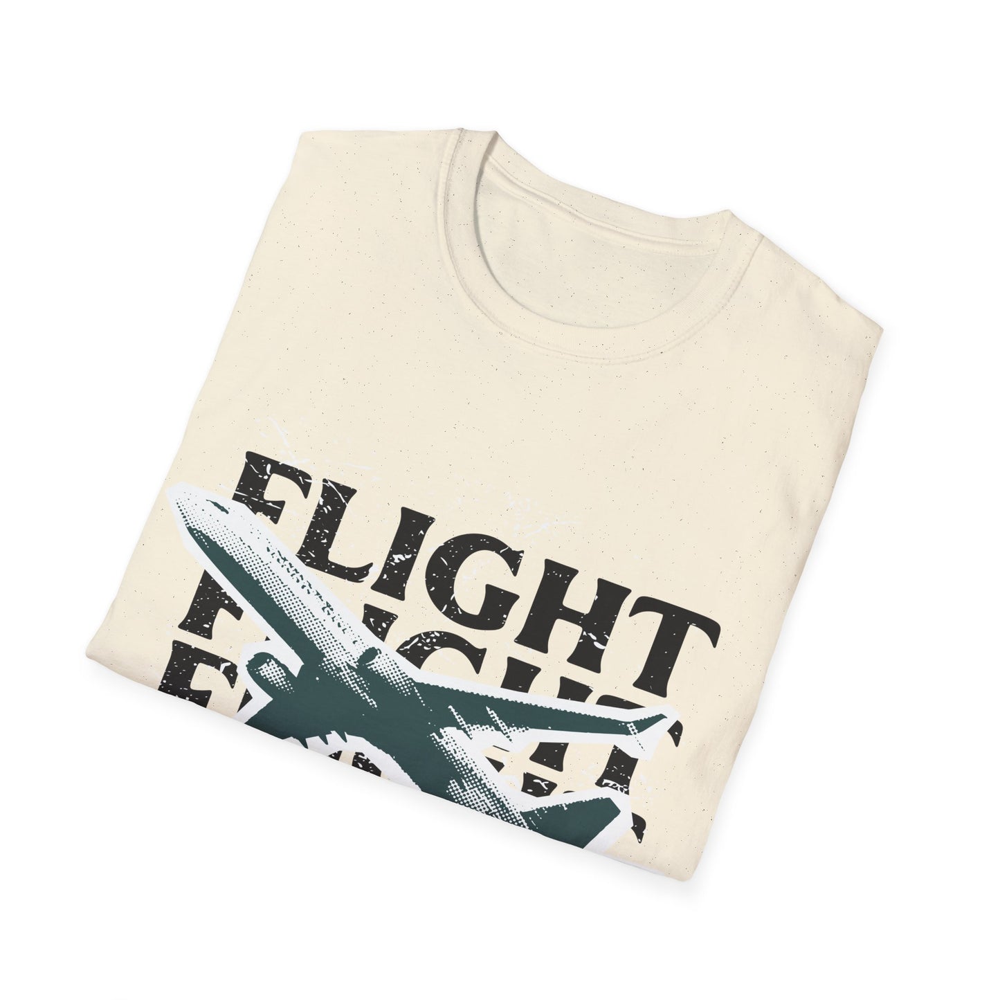 Urban Flight: Graphic Design Typography, Grungy Aviation Illustration - Unisex Graphic Tee