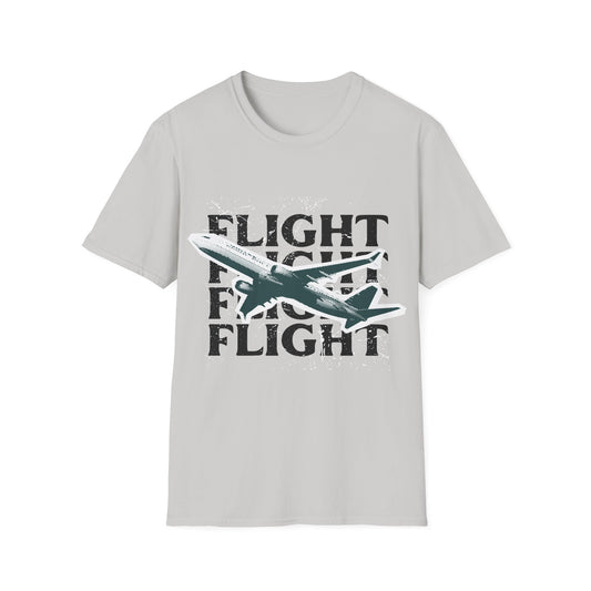 Urban Flight: Graphic Design Typography, Grungy Aviation Illustration - Unisex Graphic Tee