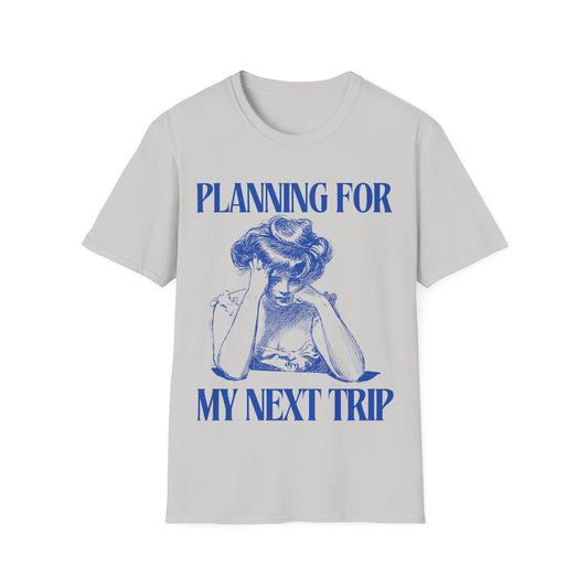 Wanderlust Contemplation: Mental Journey Visualization, Vintage Graphic Design Etching - Unisex Graphic Tee