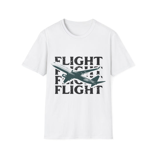 Urban Flight: Graphic Design Typography, Grungy Aviation Illustration - Unisex Graphic Tee