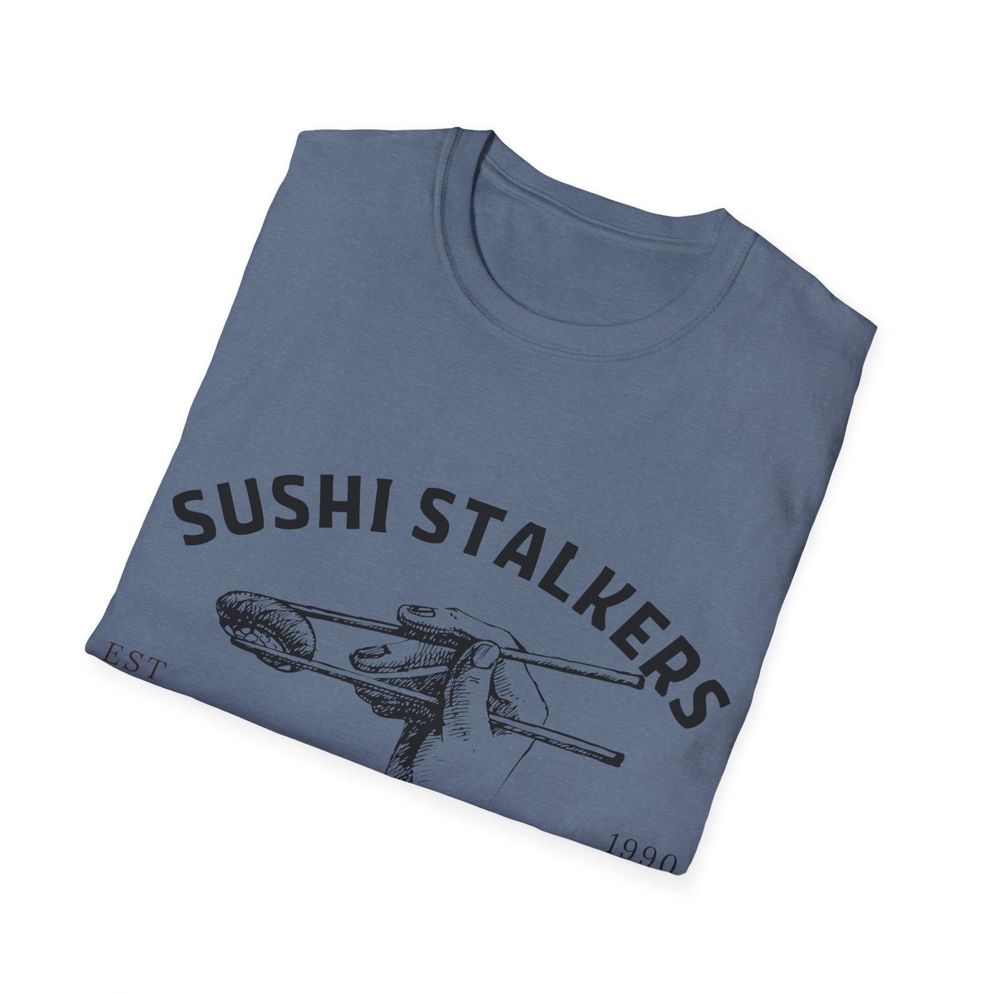 Sushi Stalkers Social Club: Vintage Chopsticks Graphic, Retro Culinary Design - Unisex Graphic Tee