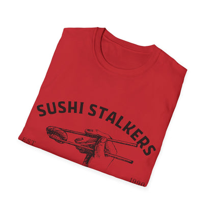 Sushi Stalkers Social Club: Vintage Chopsticks Graphic, Retro Culinary Design - Unisex Graphic Tee
