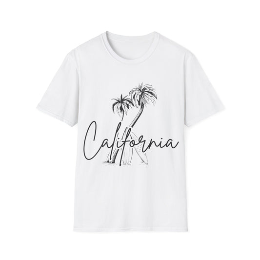 California Dreams: Coastal Silhouettes, West Coast Minimalist Sketch - Unisex Graphic Tee