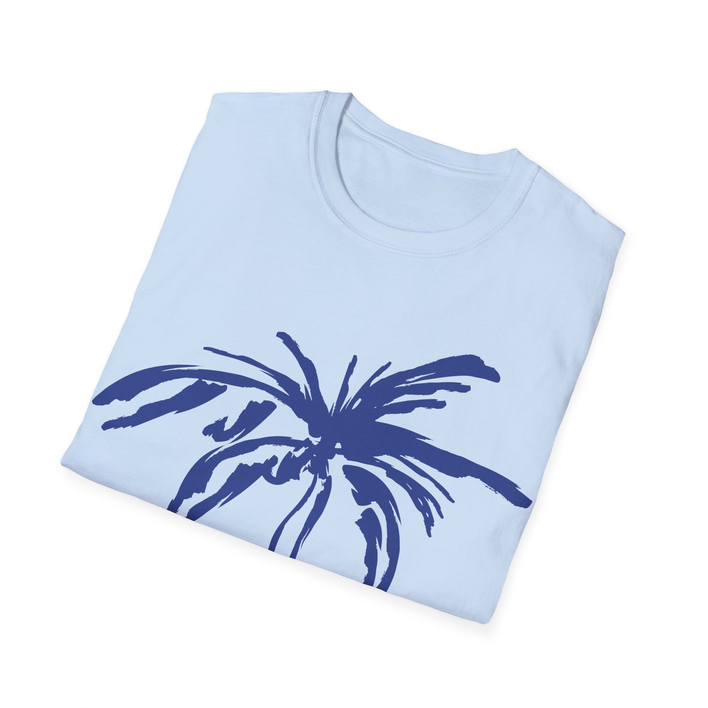 Beach Club Emblem: Coastal Minimalist Design, Dynamic Palm Tree Logo - Unisex Graphic Tee