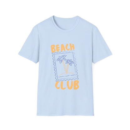 Tropical Beach Club Stamp: Vintage Graphic Island Design, Postage Art Illustration - Unisex Graphic Tee