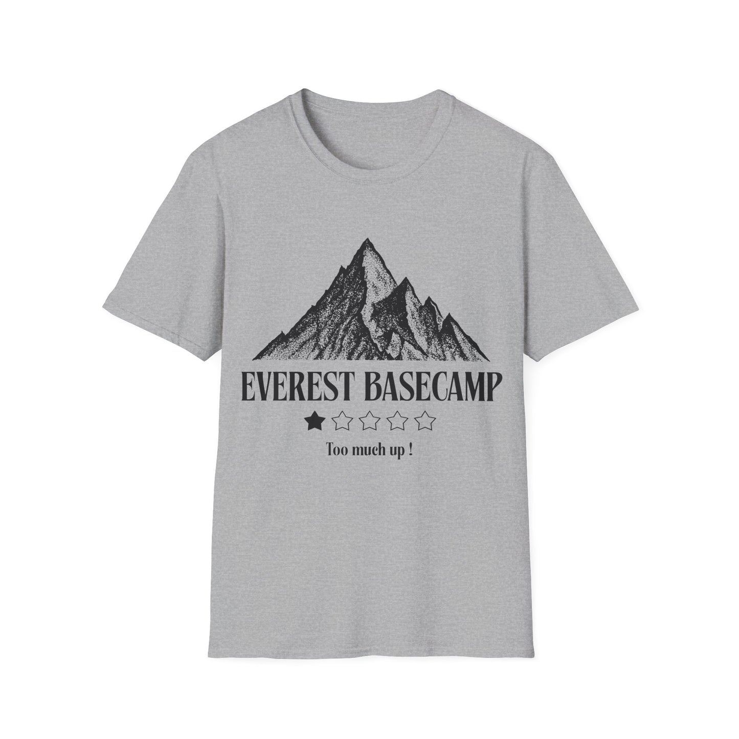 Everest Ascent: Dotwork Mountain Graphic, Basecamp Adventure Rating - Unisex Graphic Tee