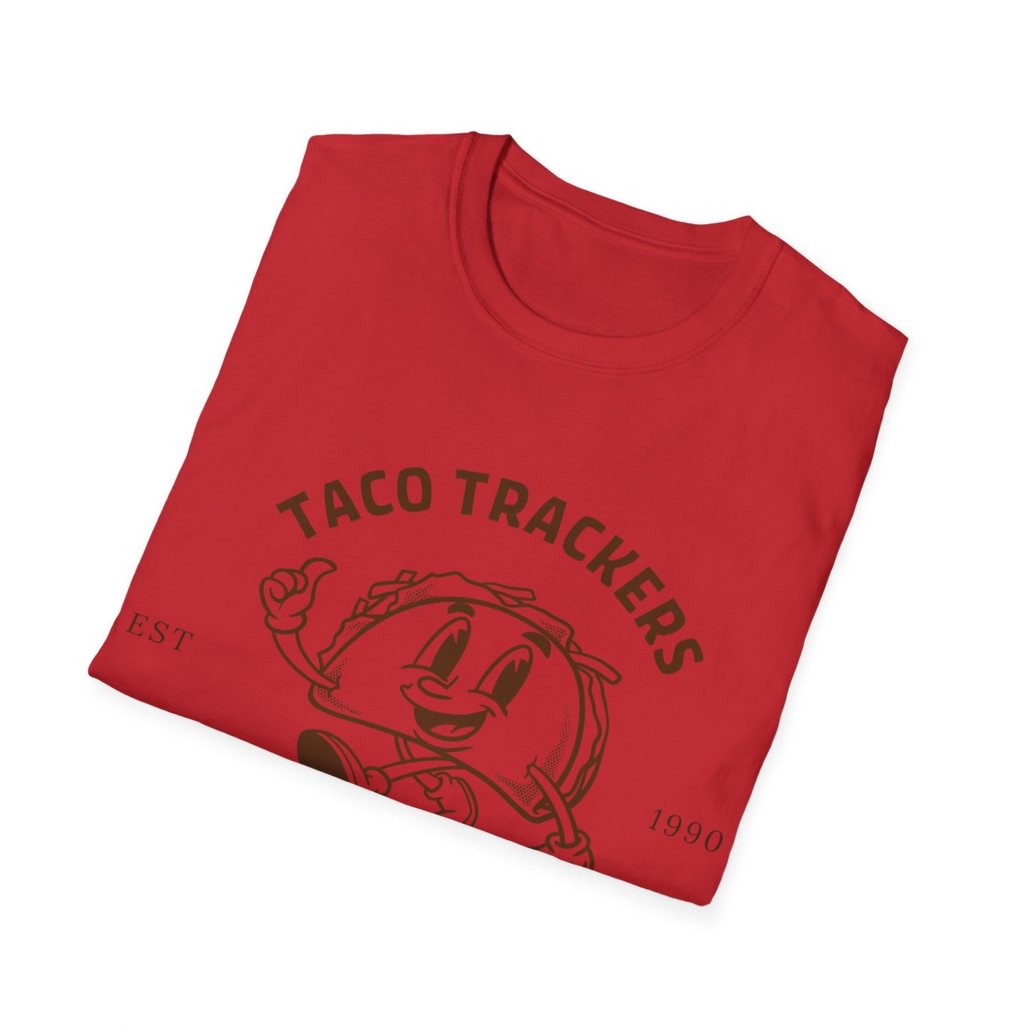Taco Trackers Club: Vintage Mascot Logo, Retro Halftone Graphic Design - Unisex Graphic Tee