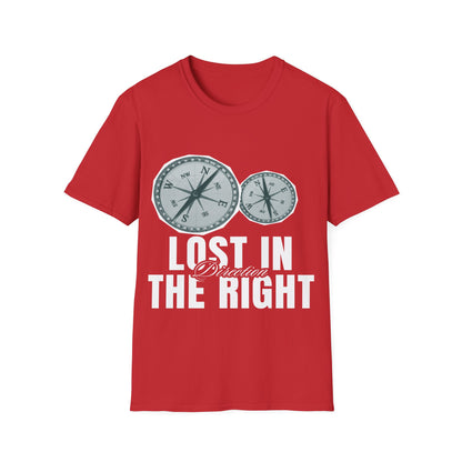 Lost in Direction: Vintage Compass Design, Navigational Typography Art - Unisex Graphic Tee