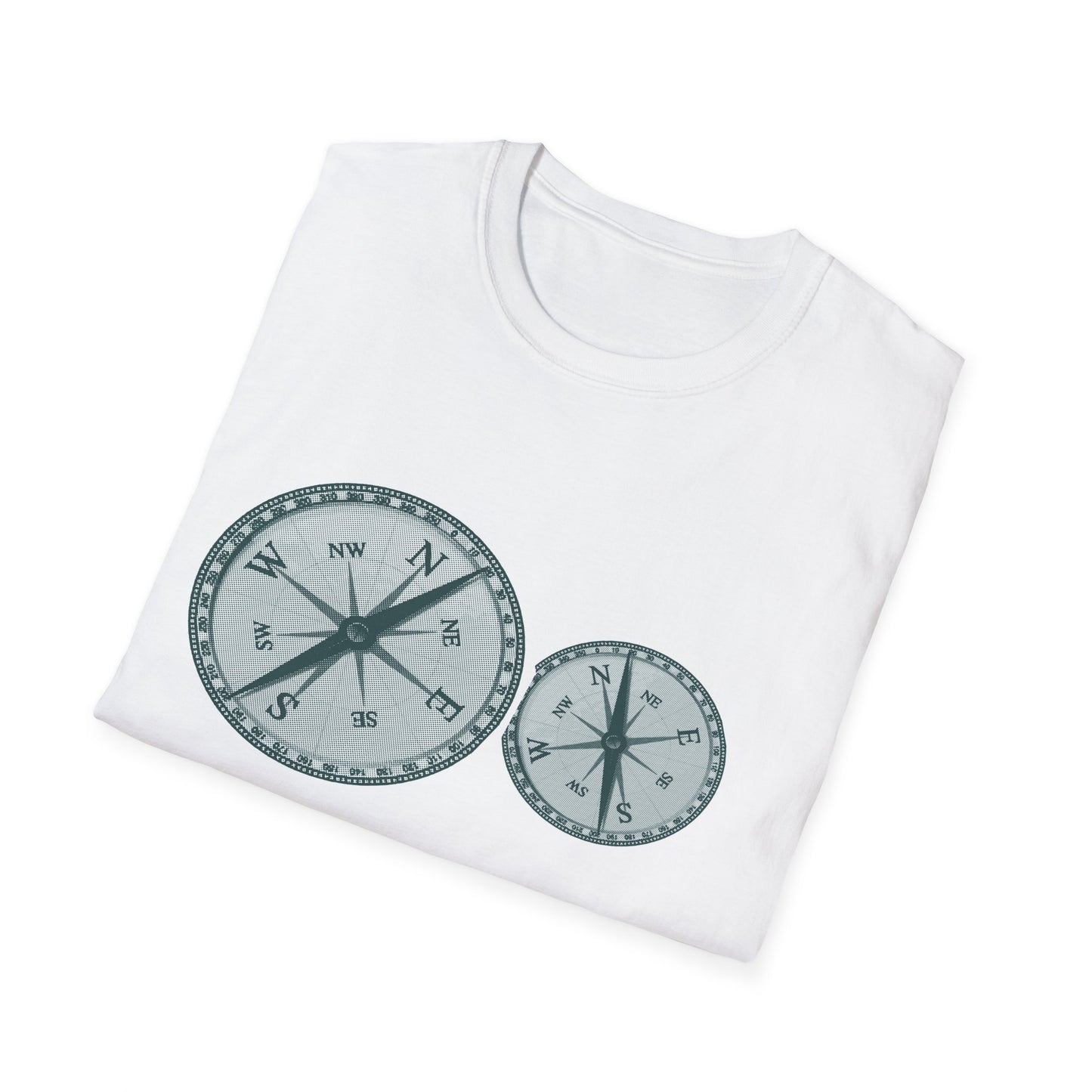 Lost in Direction: Vintage Compass Design, Navigational Typography Art - Unisex Graphic Tee