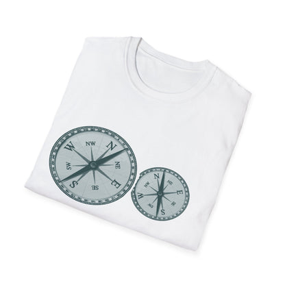 Lost in Direction: Vintage Compass Design, Navigational Typography Art - Unisex Graphic Tee