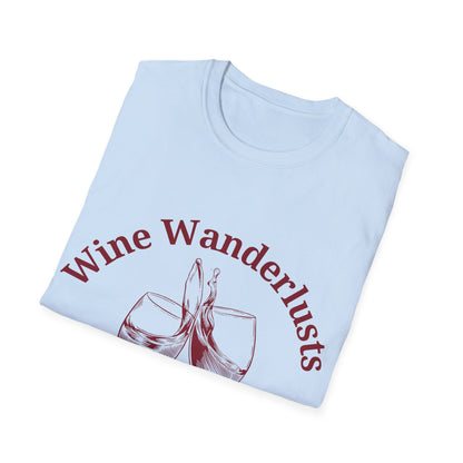 Wine Wanderlusts Social Club: Vintage Etching Logo Design, Wine Glass Emblem - Unisex Graphic Tee