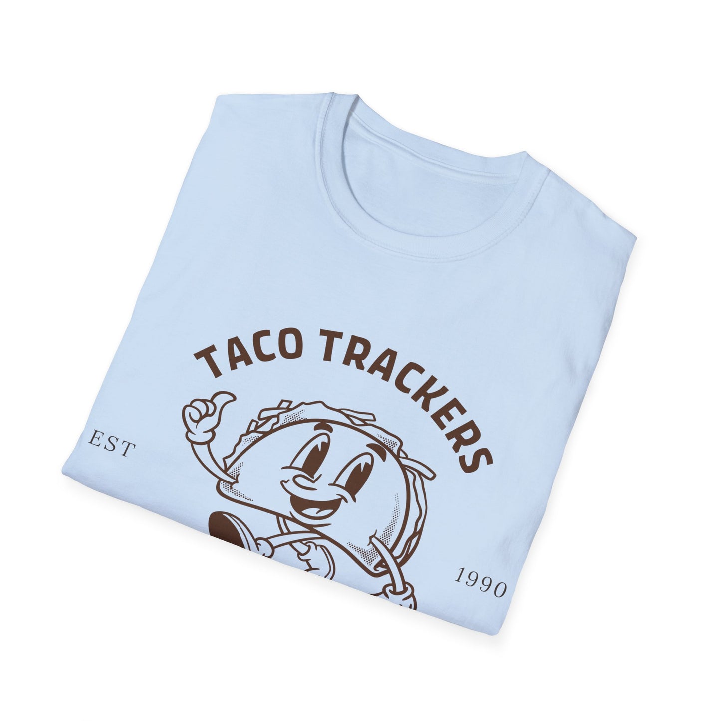 Taco Trackers Club: Vintage Mascot Logo, Retro Halftone Graphic Design - Unisex Graphic Tee