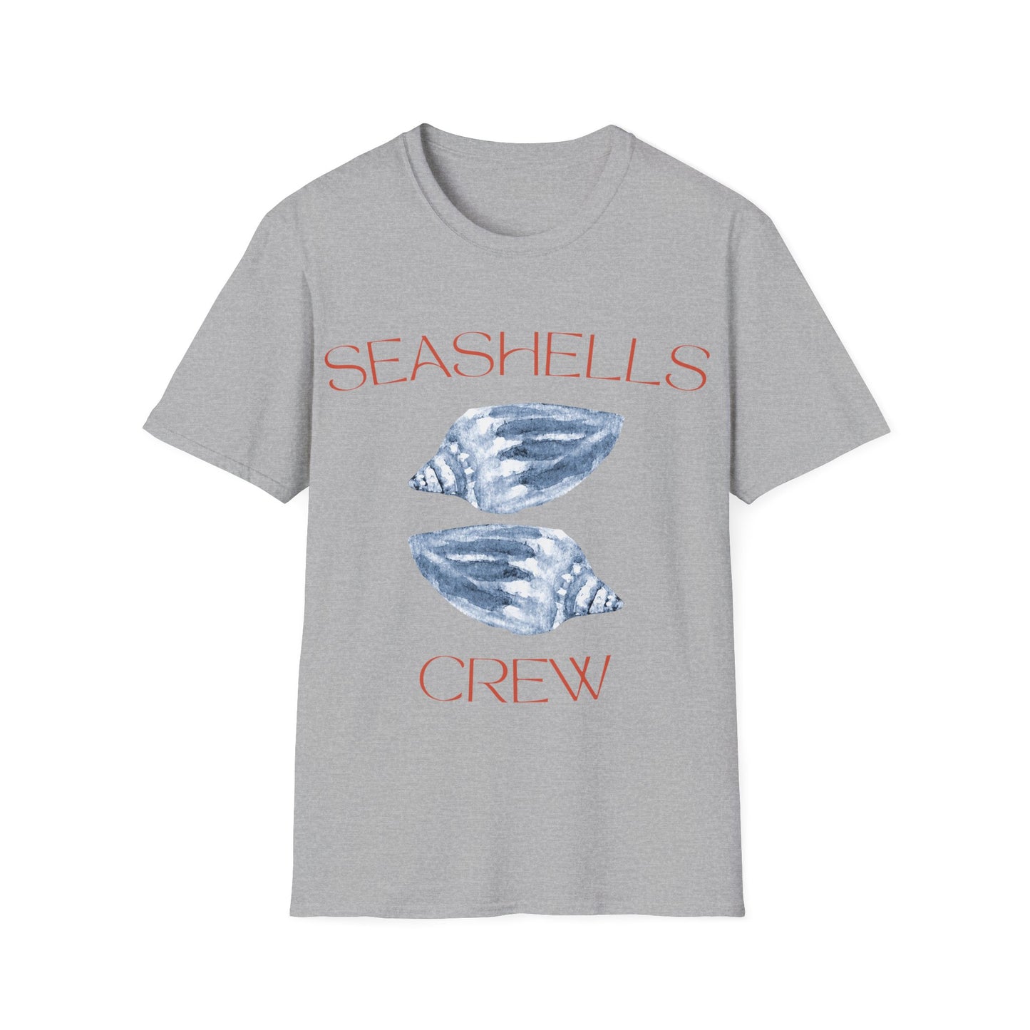 Seashells Crew: Watercolor Marine Design, Organic Shell Illustration - Unisex Graphic Tee