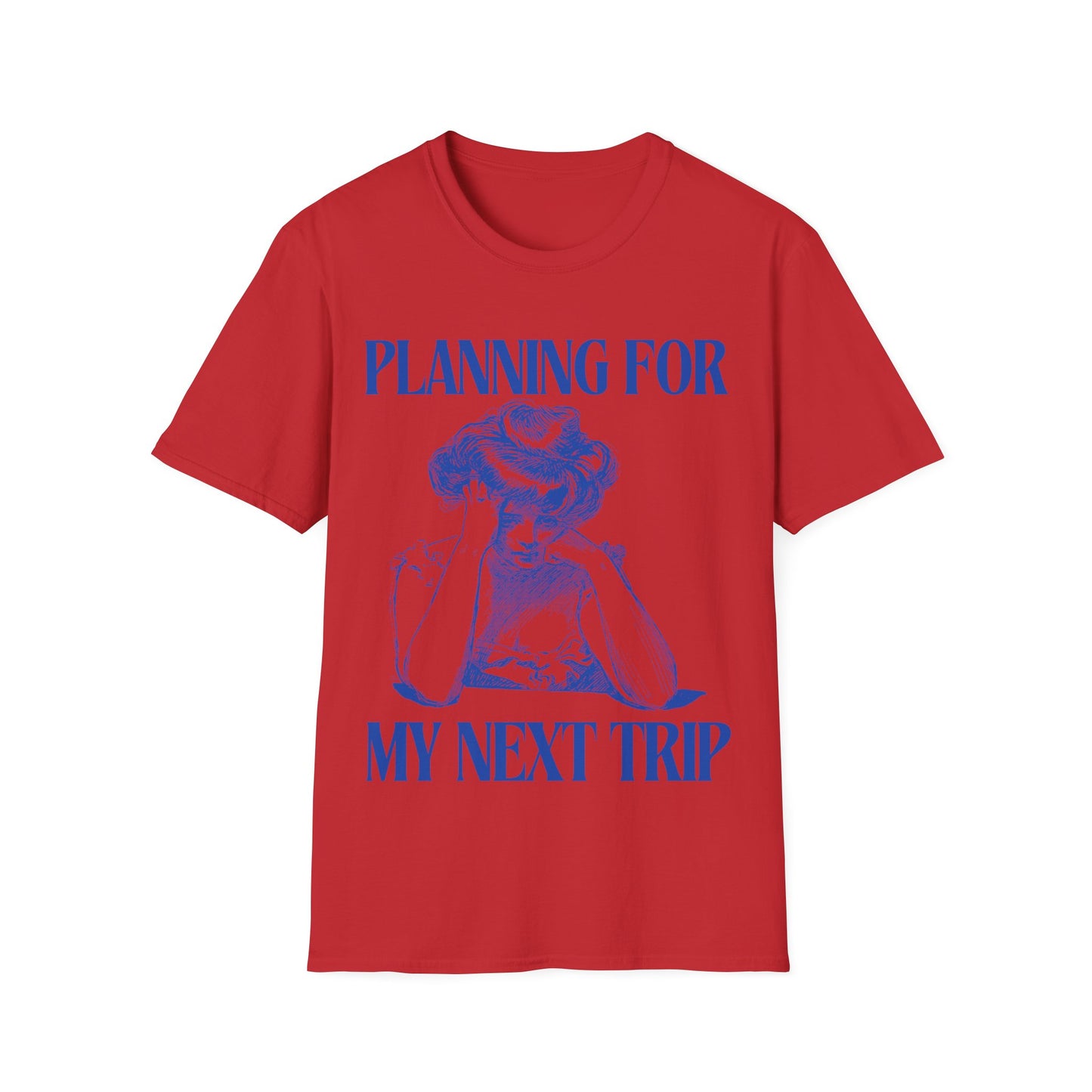 Wanderlust Contemplation: Mental Journey Visualization, Vintage Graphic Design Etching - Unisex Graphic Tee