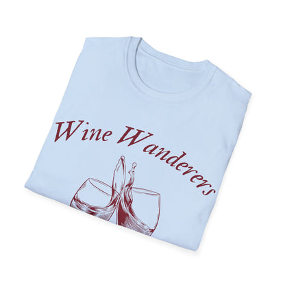Wine Wanderers Social Club: Vintage Etched Glasses, Elegant Graphic Design - Unisex Graphic Tee