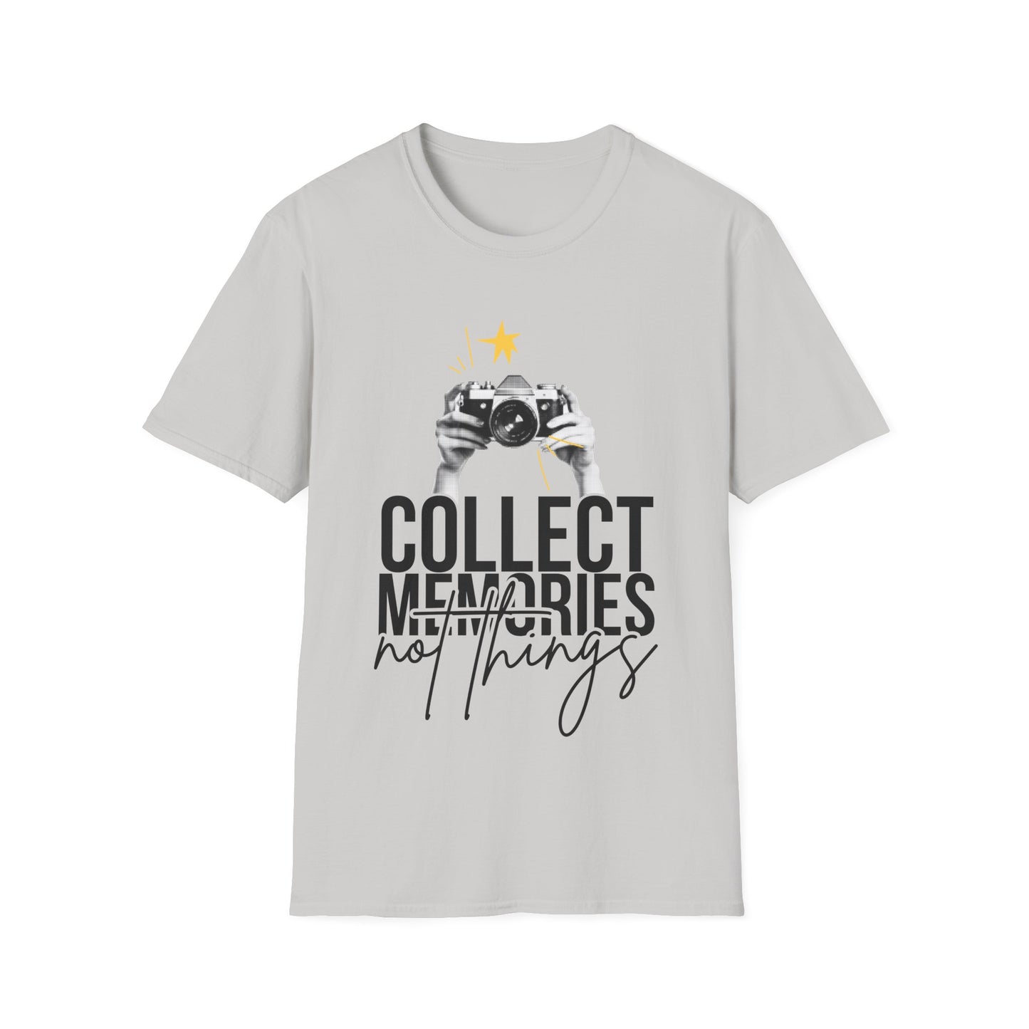 Collect Memories T-Shirt, Unisex Casual Tee, Photography Lover Gift, Travel Shirt, Vintage Camera Style