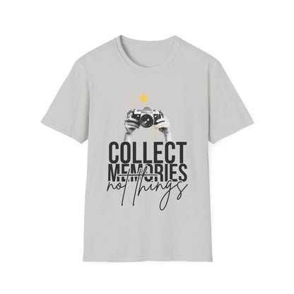 Collect Memories T-Shirt, Unisex Casual Tee, Photography Lover Gift, Travel Shirt, Vintage Camera Style