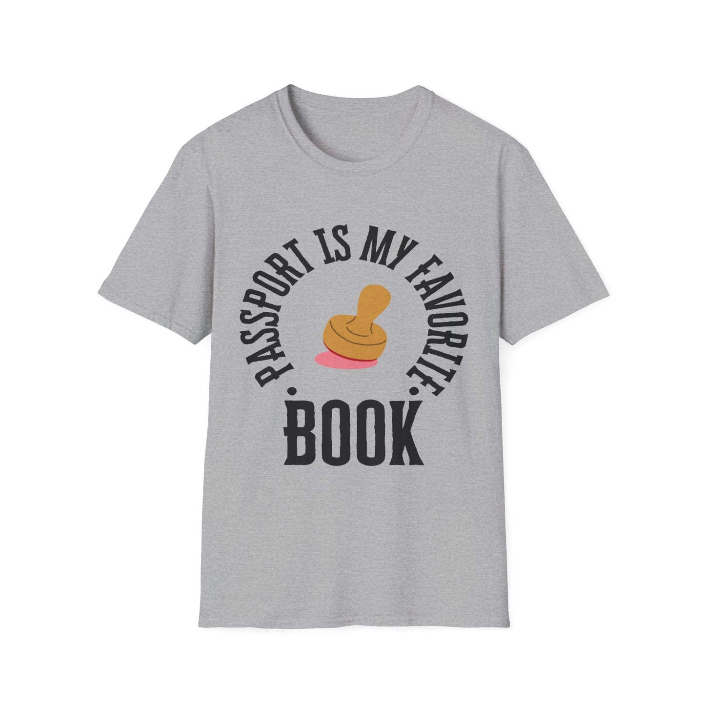 Passport Passion: Graphic Design Typography, Minimalist Book Cover Art - Unisex Graphic Tee