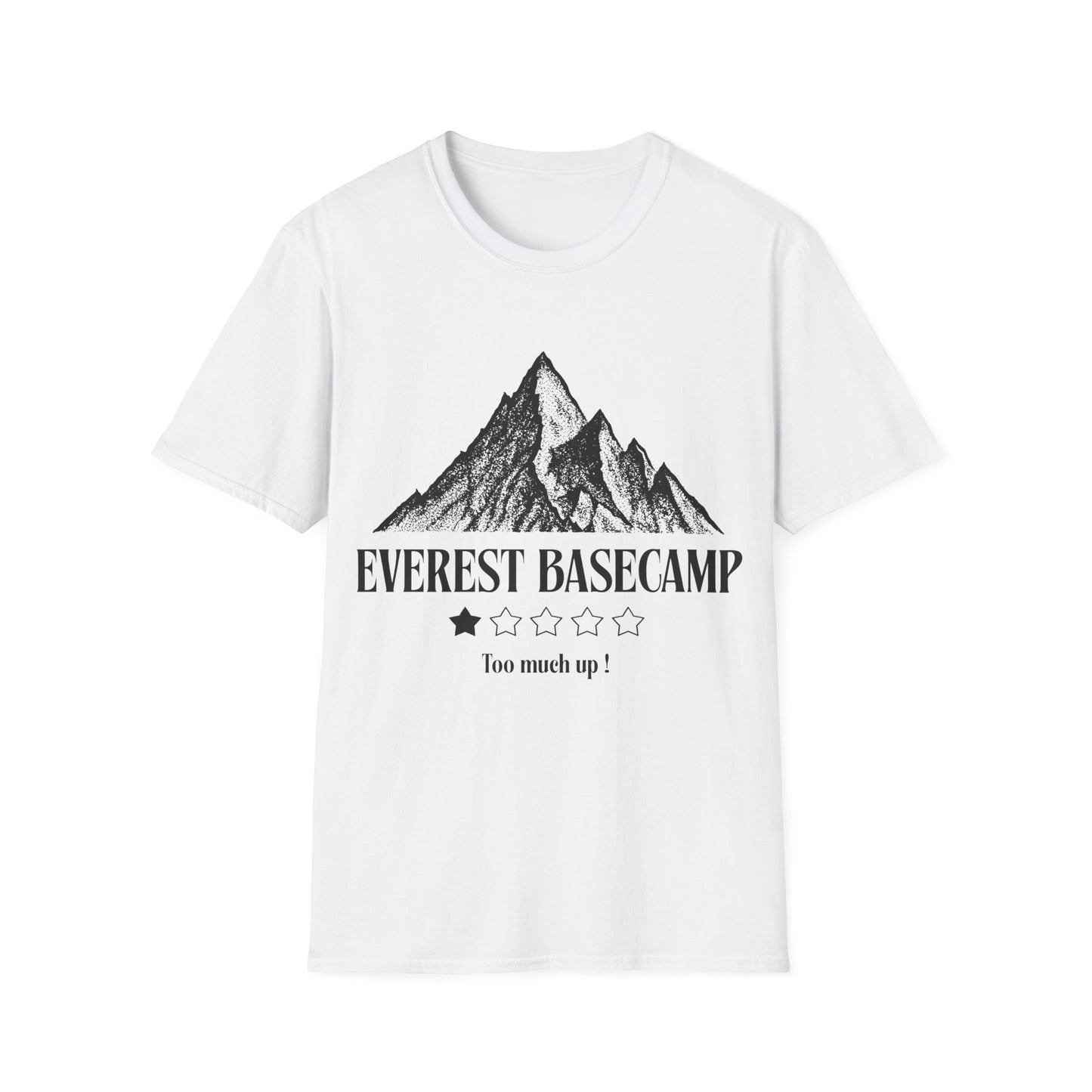 Everest Ascent: Dotwork Mountain Graphic, Basecamp Adventure Rating - Unisex Graphic Tee