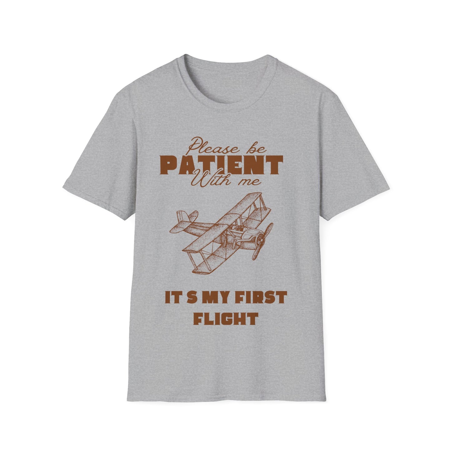First Flight Jitters: Vintage Aviation Poster, Retro Graphic Design Typography - Unisex Graphic Tee