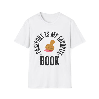 Passport Passion: Graphic Design Typography, Minimalist Book Cover Art - Unisex Graphic Tee